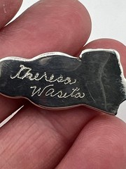 Old Pawn Zuni inlaid Maiden pendant Theresa Waseta 925 silver 16″ chain necklace