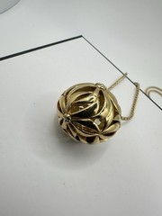 VTG D’ORLAN 1960s GOLD PLATED NECKLACE 36″IN XL Estate Sale Signed Ball Orb Read