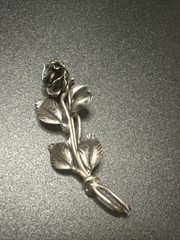 Vintage Teka Signed Rose Flower Brooch 835 Silver Germany Theodore Klotz