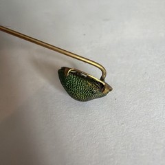 Antique Victorian Egyptian Revival Scarab Jewel Beetle Stick Pin circa 19th Cent