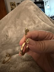 Vintage Woman’s Gold Circle / Hoop Dangle Clip On Earrings