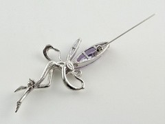 Vintage Kirks Folly Purple Crystal Winged Fairy Pin Brooch Ab Rhinestones