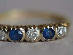 2Ct Lab-Created Sapphire Antique Vintage Art Deco Wedding Ring 14kYellow Gold FN