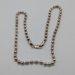 Vintage 925 Sterling Silver Heavy 5mm Military Bead Ball Chain Necklace 20” 27g