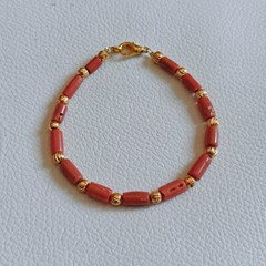 Vintage Coral Bracelet Natural Sea Coral Bracelet Italian Coral Beaded Bracelet
