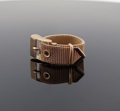 Vintage 18k Gold European Adjustable Size Buckle Ring Signed RAF 8 grams