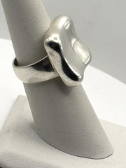 Vintage Sterling 925 Modernist Square Chunky Concave Ring Size 7