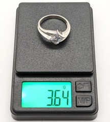 Vintage Elegant RING Silver 925 with Chic Bright Stone -size: 9.25US (19mm)| #25