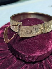 Victorian Buckle Bracelet Signed MARSH Pat Applied For. 2 In. By 2 1/2 In.