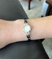 Vintage (1940s/1950s) Lady Hamilton 14K White Gold Watch with 4 Diamonds