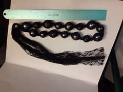 Estate Lace Faux Pearls Lanvin? Style Sash Necklace