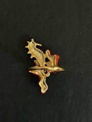Rare Seahorse Carol Enamel Gold-plated Ring Size 6.5 Exquisite Good Quality