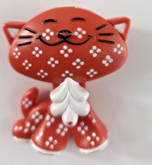 Vintage 70’s Avon Fragrance Glace Pin Pal Blue & Red Calico Cat NEW w/Box