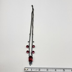 Stunning Vintage Rhinestone Necklace Pink Blue stones unsigned estate pinup