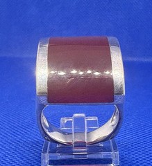 R05 Vintage 1950-1970s Carnelian 925 Silver RING Size 11