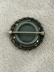 Antique Victorian Mourning Memorial Portrait Photo Brooch Pin C-Clasp 1”