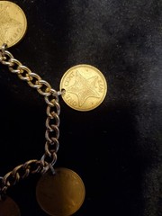 Charm Bracelet of Bahamas Coins 7″