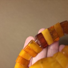 VINTAGE NATURAL BALTIC AMBER BRACELET & EARRINGS ART DECO