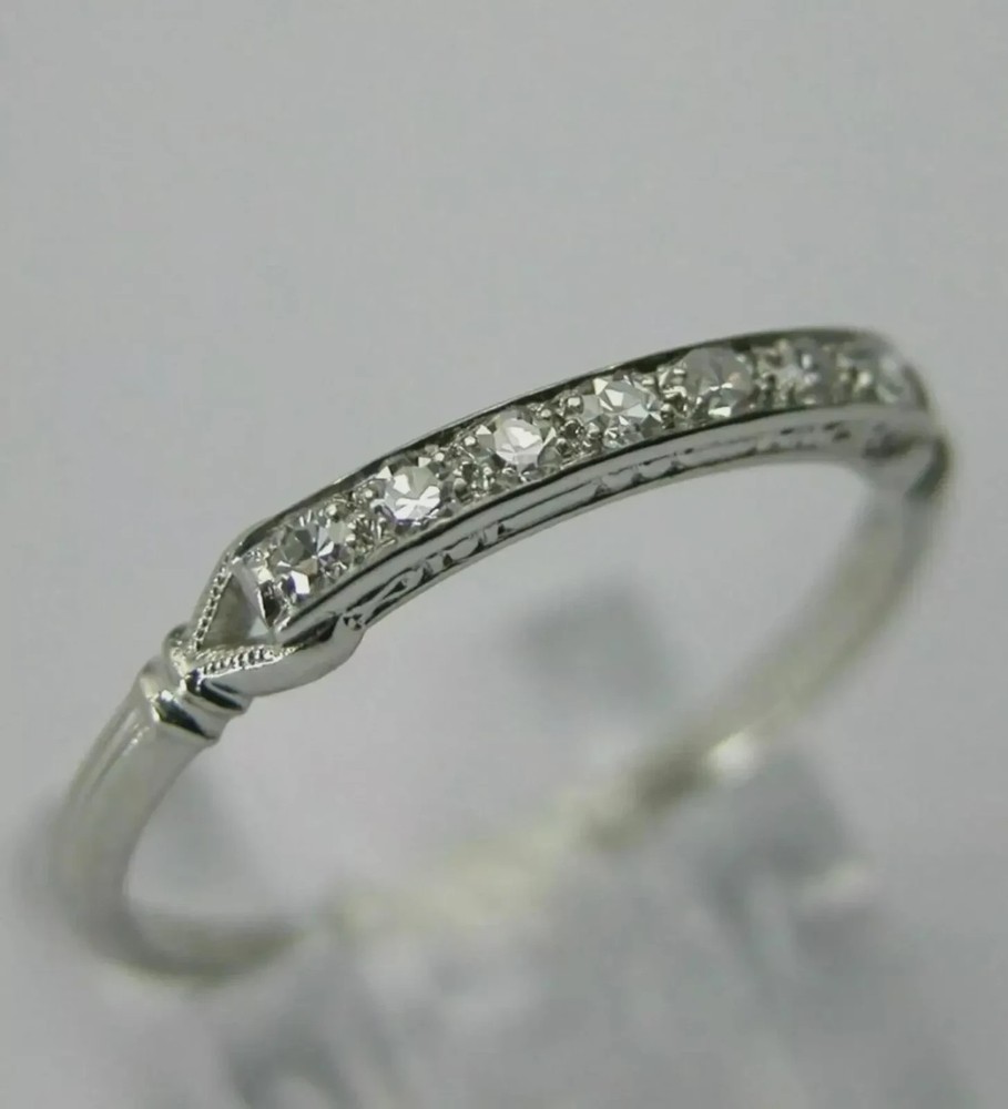 0.20Ct Art Deco Vintage Style Simulated Diamond Vintage Art Deco Wedding Band