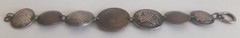 vintage folk art bracelet—coins from 1911 to 1945—four are Australia .925 silver