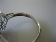 STUNNING VINTAGE 14K WHITE GOLD BAGUETTE BALLERINA RING SIZE 8