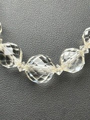 Vintage Rock Crystal Necklace Sterling Silver Clasp Graduated Stones 18”