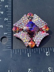 Stunning Vintage Watermelon AB High End Rhinestone Brooch