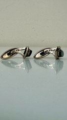 Vintage Soviet Sterling Silver 875 Nephritis, Jade Soviet Cufflinks