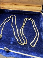 VIintage Solid 18k 750 Yellow Gold Box Chain 3.1g 16” Necklace Hallmarks Italy