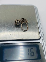 Vintage Rhombus Sterling Silver 925 Earring Gilt
