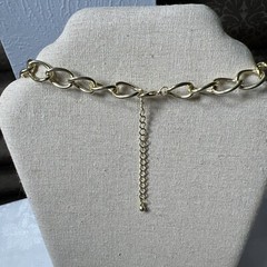 Large Link Amber Acrylic/lucite Two Tier Necklace With Gold Tone Spacer Links
