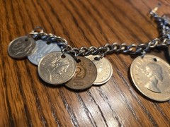 Charm Bracelet World Coins Queen Elizabeth The Second