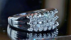 14k white gold ring 1.00ct natural diamond sz 5 wedding band vintage 7.10g N3676