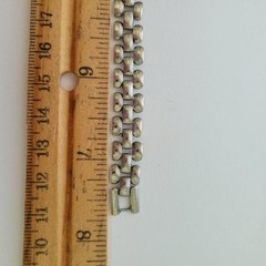 Vintage Bracelet Links Silver Tone Metal Layered Links Rectangular Bars 7.5″