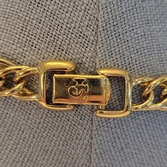 VTG Jackie Collins Two Tone Panther Link Necklace + Pave Rhinestone Ring 80s