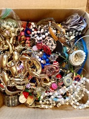 30 lbs Vintage Costume Jewelry Scrap Lot Repair Repurpose Wearable Mixed
