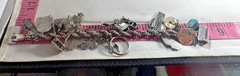 Sterling Silver Bell Trading Vintage link charm bracelet with 25 various charms