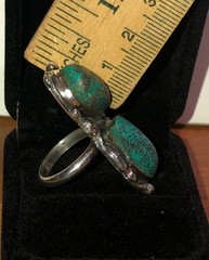 Native American Turquoise Sterling Silver Ring Old Pawn Antique Navajo 7.5
