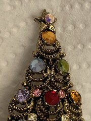 Vintage Pakula Rhinestone Christmas Tree Brooch