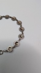 Vintage Sun Face Link Bracelet Sterling Silver Highly Detailed 7 Inch Celestial
