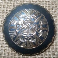 Antique Mayan Sterling Pendant/Brooch Gaud. Jal. Mex. (.925) Plata 8.8g.