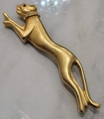 Vintage Jackie Collins Cougar Cheetah Jaguar Cat Brooch Green Rhinestone Eyes