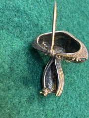 Vintage 1970’s Sterling Silver Vermile Signed Les Bernard Mini Mushroom Pin