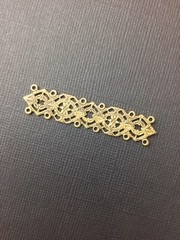 25933 Brass Oxidized Victorian Filigree Bar Jewelry Finding
