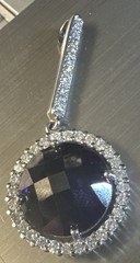 NWOT Pendant 925 Silver Stamped CZ’s Natural Amethyst Design Piece Dazzling!