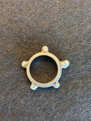 UNIQUE VINTAGE STERLING 925 GEN PEARL SPINNER BAND RING *8 gm*
