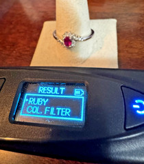 Vintage Oval Ruby & Cubic Zirconia Ring 925 Silver S12 Cocktail Halo Engagement!