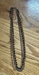 Retro Gold tone 24 Inch 5 strand Chain necklace