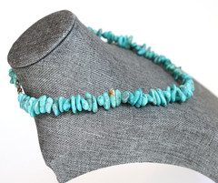 Vintage Turquoise Nugget 16″ Necklace Choker Sterling Silver 51.49 g Southwest