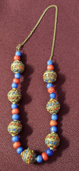 Tibetan Nepal Ethnic Vintage Statement Beaded Necklace Jewelry Costume Bohemian